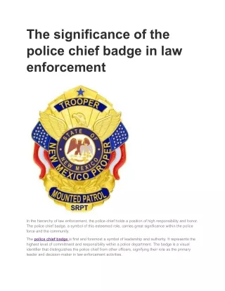 The significance of the police chief badge in law enforcement