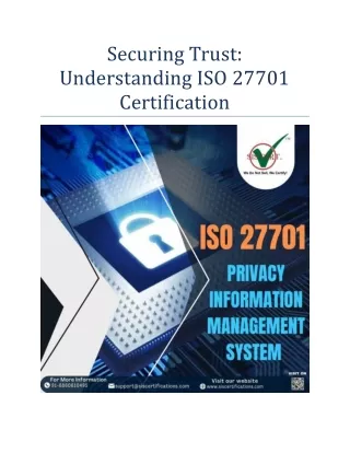 Securing Trust: Understanding ISO 27701 Certification