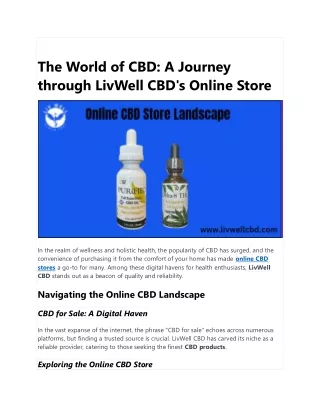 The World of CBD