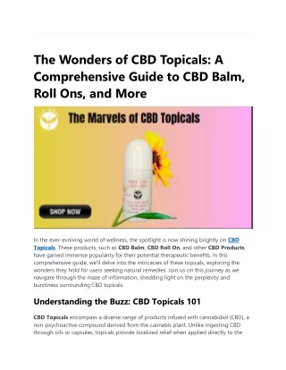 CBD Topicals