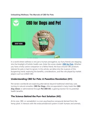 CBD For Pets