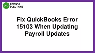 Easy Way To Rectify QuickBooks Error 15103