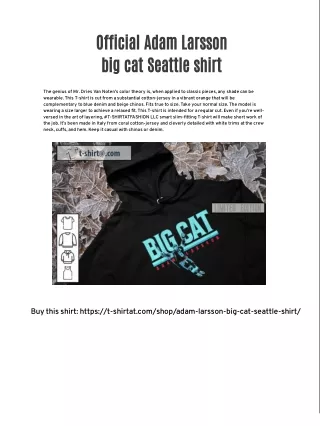 Official Adam Larsson big cat Seattle shirt