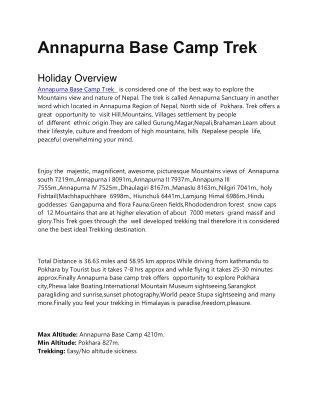 Annapurna Base Camp Trek