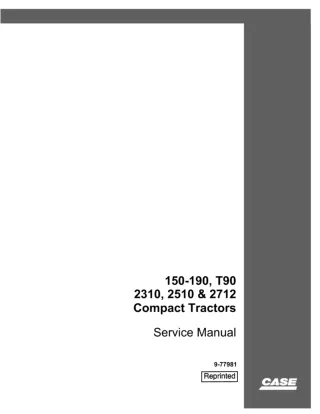 CASE T90 Compact Tractor Service Repair Manual