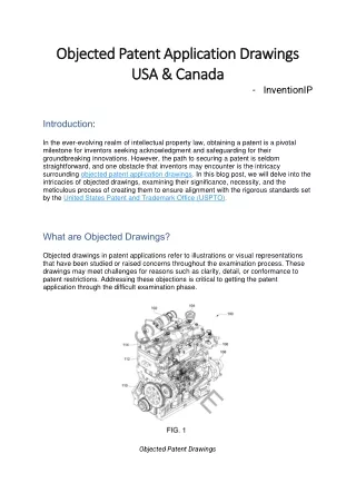 Objected Patent Application Drawings USA & Canada | InventionIP