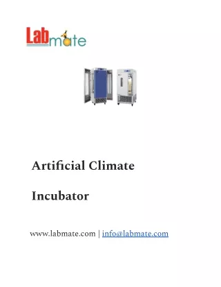 Artificial Climate Incubator