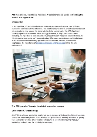 ATS Resume vs Traditional Resume