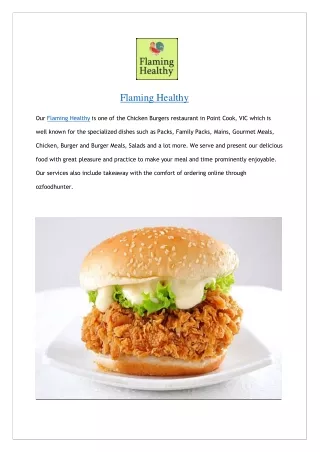 Extra 5% off- Flaming Healthy Point Cook Menu- Order now!!