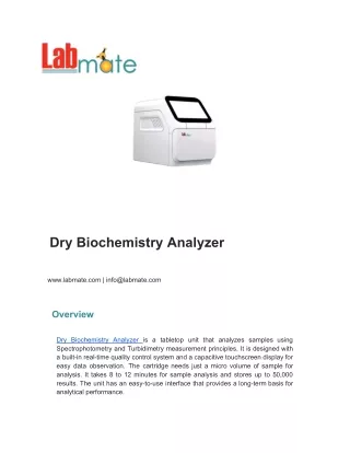 Dry Biochemistry Analyzer