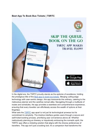 Best App To Book Bus Tickets _ TSRTC