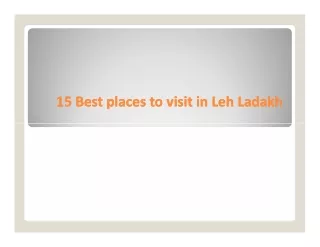 15 Best places to visit in Leh Ladakh