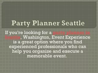 Party Planner Seattle