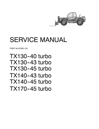 CASE TX130-40 turbo Telescopic Handler Service Repair Manual