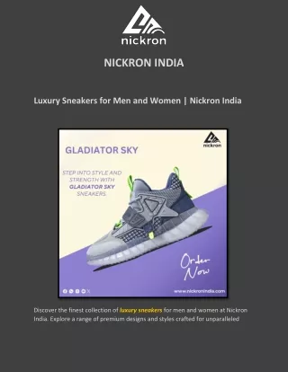 Discover Your Perfect Pair: Shop Sneakers Online at Nickron India