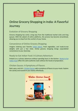 Online Grocery Shopping in India: A Flavorful Journey