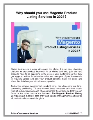 Why should you use Magento Product Listing Services in 2024