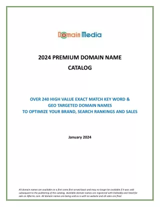 2024 Premium Domain Name Catalog