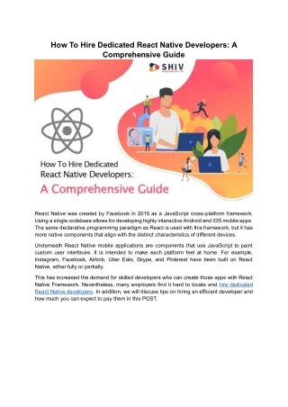 A Guide to Hiring Professional React Native Developers