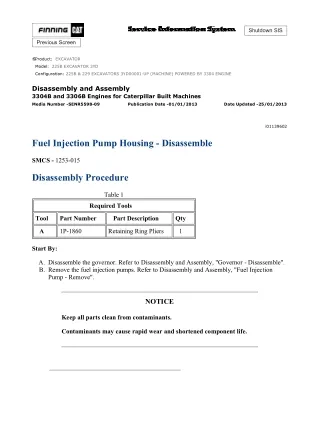 Caterpillar Cat 225B EXCAVATOR (Prefix 3YD) Service Repair Manual (3YD00001-UP)