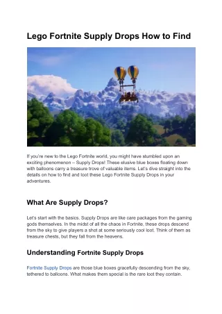 Lego Fortnite Supply Drops How to Find