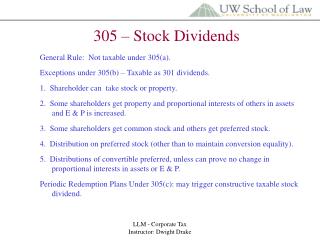 305 – Stock Dividends