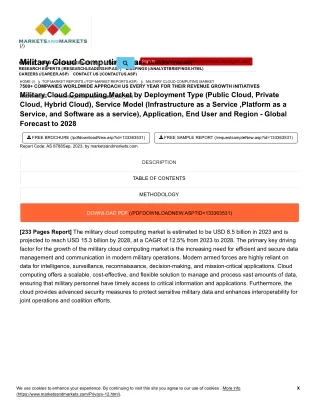 Military Cloud Computing Market Size, Share, Trends & Growth Analysis 2028