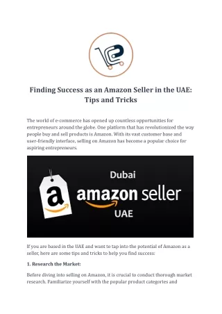 Finding Success as an Amazon Seller in the UAE_ Tips and Tricks