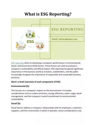 What is ESG Reporting