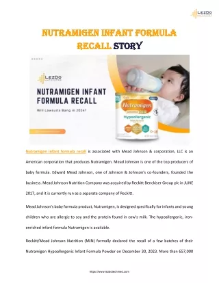 Nutramigen Infant Formula Recall Story