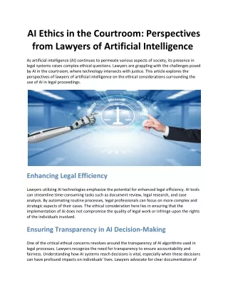 AI Ethics in the Courtroom: Perspectives from Lawyers of Artificial Intelligence