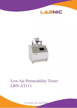 Low-Air Permeability Tester