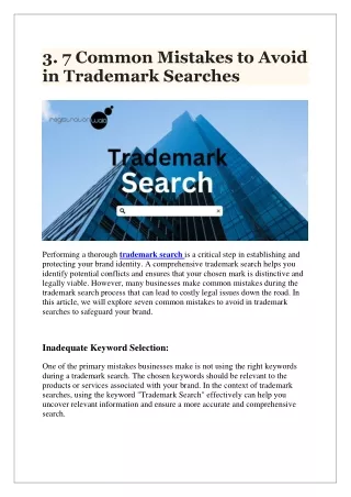 3. 7 Common Mistakes to Avoid in Trademark Searches