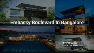 Embassy Boulevard Bangalore | Price list & Available Homes for Sale