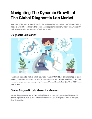 Navigating The Dynamic Growth of The Global Diagnostic Lab Market