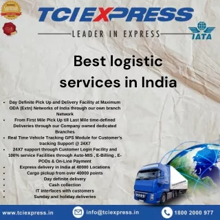 Best logistic services in India.