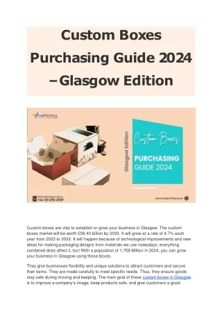 Custom Boxes Purchasing Guide 2024 - Glasgow Edition