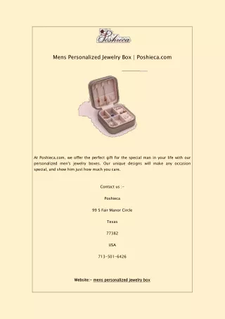 Mens Personalized Jewelry Box Poshieca.com