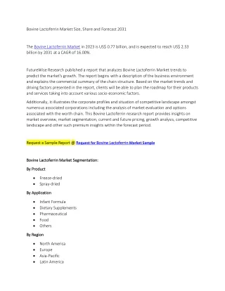 Bovine Lactoferrin Market