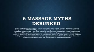 6 Massage Myths Debunked