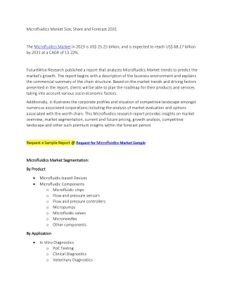 Microfluidics Market