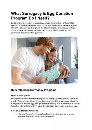 What Surrogacy & Egg Donation Program Do I Need?