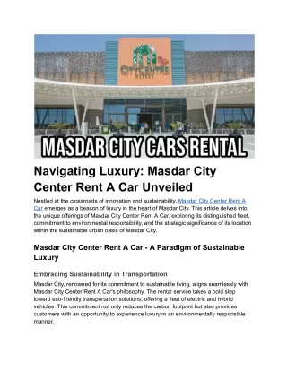 masdar city center rent a car