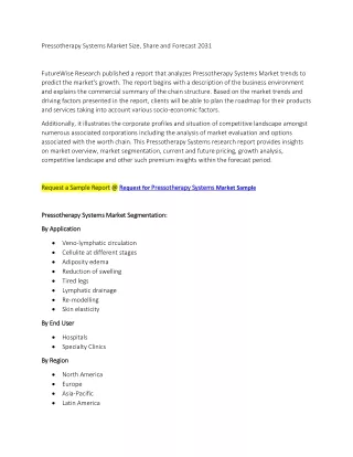 Pressotherapy Systems Market