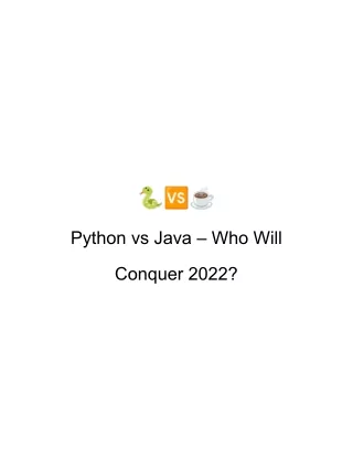 Python vs Java