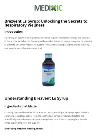 Brezvent Ls Syrup