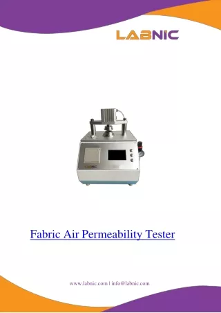 Fabric Air Permeability Tester