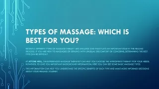 Types of Massage Which Is Best For You