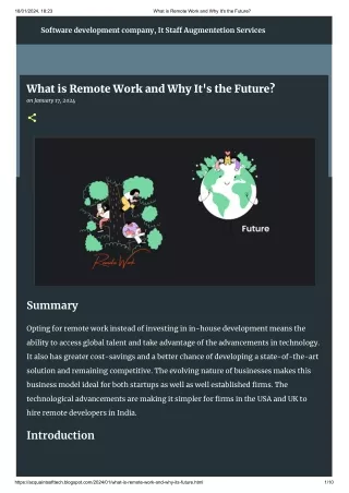 What is Remote Work and Why It's the Future_