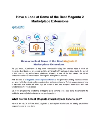 Top Magento 2 Marketplace Extensions for Optimal Store Functionality